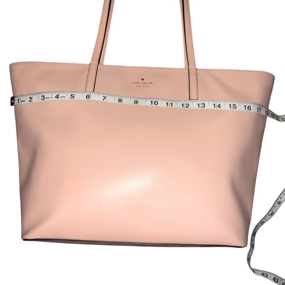 EUC Kate Spade Light Pink Leather Large Tote Shoulder Bag LoveShackFancy Pink - Picture 11 of 14